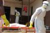 Ebola wokers carrying stretcher