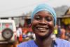 Smiling Ebola nurse