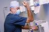 Surgeon washing hands
