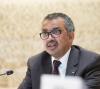 WHO Director-General Tedros at microphone
