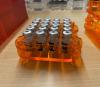 Trays of Pfizer COVID vaccine vials