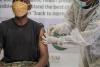 Ugandan soldier getting COVID vaccine