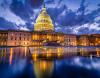 US capitol with storm clouds