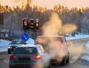 Winter car exhaust