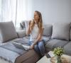 Woman swab-testing at home