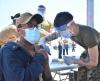 Young man getting COVID vaccine